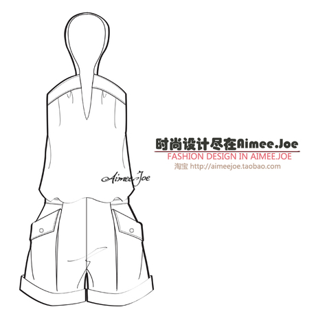 服装设计款式结构平面效果图淘宝服装代画电脑