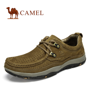  【陆续涨价】camel 骆驼真皮 夏季新潮流磨砂皮休闲透气男鞋