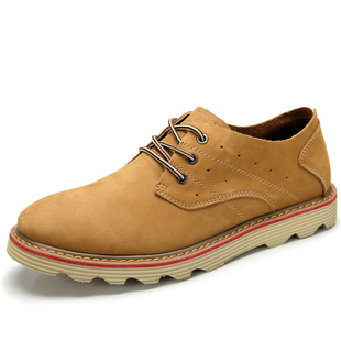  骆驼牌春夏新品男鞋 磨砂皮日常徒步休闲鞋 板鞋 W32350032