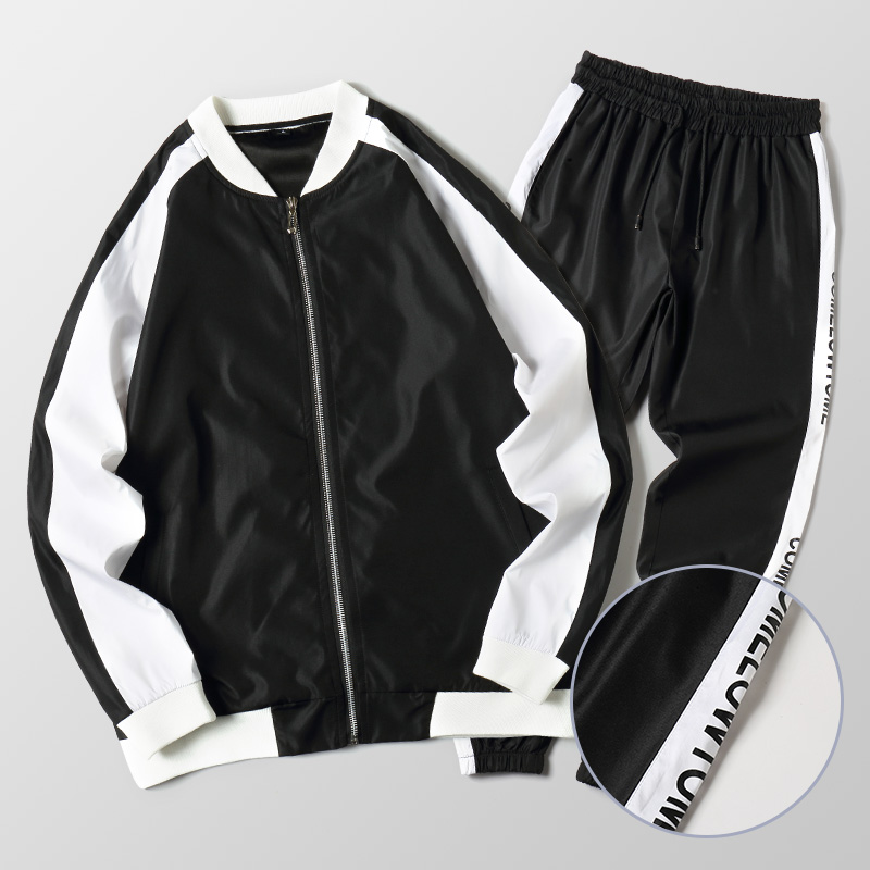 Spring coat male 2019 new pattern Trend Silk sliding student Athletic Wear suit Two piece set handsome Teenagers Jacketin the Men's clothing, Jacket category - from Buy2taobao.com to provide professional Taobao agent buy service