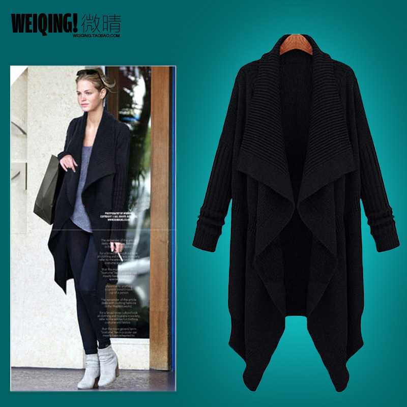 韩版新款毛衣<em>开衫外套</em>女秋冬加厚 <em>宽松</em>不规则