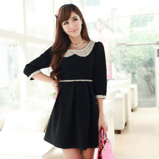  韩外女性日记三思伊布都片断 春季新款专柜正品中袖连衣裙子