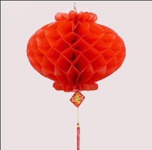  塑料纸灯笼/节庆用品灯笼/拉伸式塑纸蜂窝装饰灯笼批发 加厚款