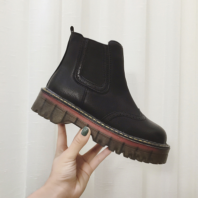 2016布洛克雕花马丁靴女鞋秋 英伦风复古松糕