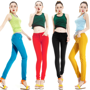  淘金币 缪佳春装新款安全糖果色铅笔裤女士打底裤女裤子女打