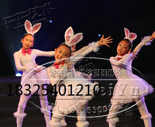 儿童小兔子表演服装白色套装 少儿兔子舞舞蹈