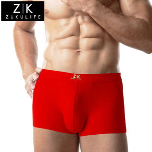  ZK本命年男士内裤 红色平角裤竹纤维 有加肥加大码3件包邮