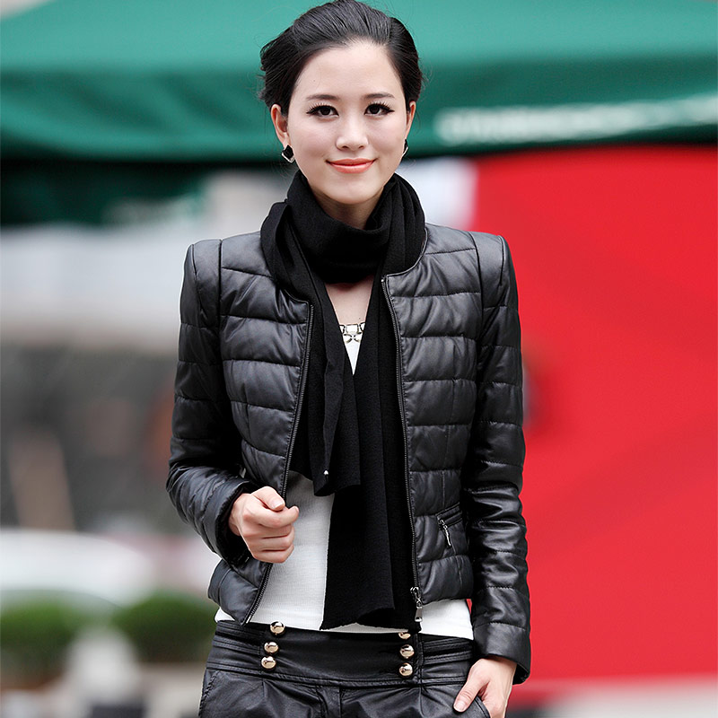 haining leather blazer jacket slim lady short paragraph coat