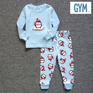  GYM家居服套装/美国金家外贸原单纯棉全棉/儿童睡衣内衣秋衣秋裤