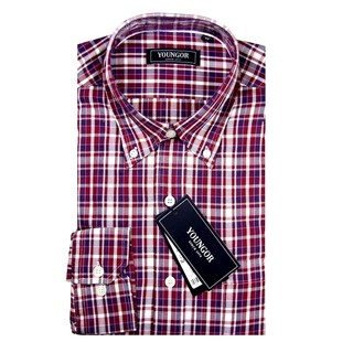  雅戈尔正品男装 长袖加绒加厚 冬装衬衣 格子绒棉衬衫RM13439-31