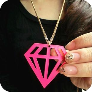 the republic of korea fluorescence Hollow Diamonds shape sweater chain Triangle Necklace femalein the Accessories/Fashion Jewelry, Necklace category - from Buy2taobao.com to provide professional Taobao agent buy service