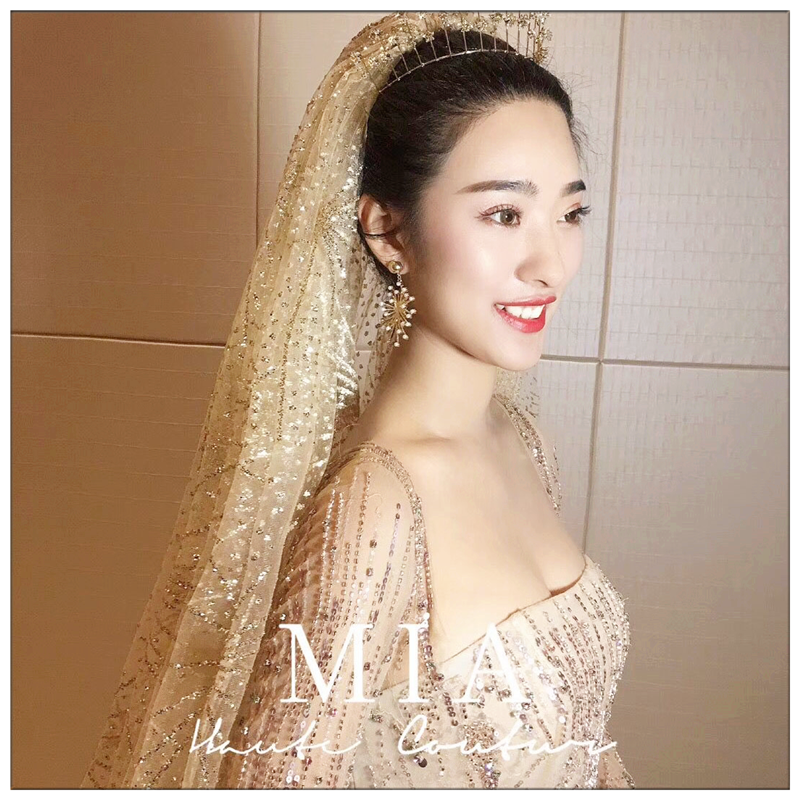 抖音同款网红喷金头纱2018新款香槟色3米宽长拖尾新娘婚礼大头纱在类目 服饰配件/皮带/帽子/围巾, 婚纱礼服配件, 头纱中 - 来自Buy2taobao.com提供专业的淘宝代购服务