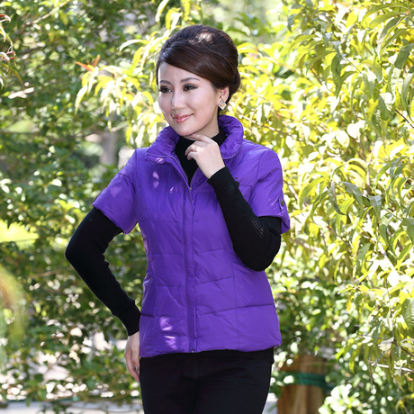 双十二大促 <em>中老年</em>短款<em>带袖</em>羽绒<em>马甲</em> 时尚保暖