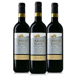  品尚红酒 西班牙原瓶进口红酒 名门银标干红葡萄酒 三支装