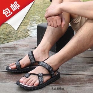  男沙滩鞋越南鞋男凉鞋夏季男士凉鞋户外夹趾防水韩版时尚潮流男鞋