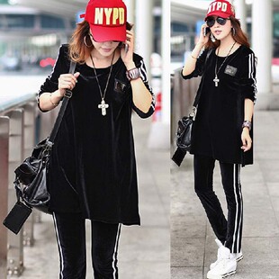 2013年秋装新款大码<em>女装</em>金丝绒<em>加肥加大</em>显瘦