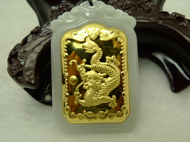 Jin Xiang Yu Dragon Phoenix Emerald prosperity brought by the dragon and the phoenix Gold Pendant Necklace Pendant men and women Jade Lovers moneyin the Jewelry/Diamond/Jade/Gold , Jade (New) , Other category - from Buy2taobao.com to provide professional Taobao agent buy service