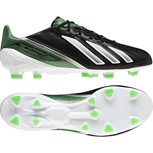  【现货】香港adidas专柜正品 F50 adiZero黑绿色皮版足球鞋G65303