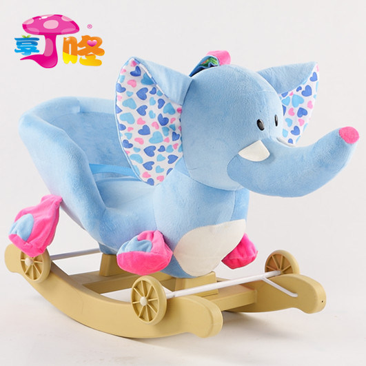 Ding Dang baby elephant rocker rocking horse toy rocking horse children's day gift with music of the national postal