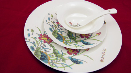 荷花系列 星级酒店餐厅摆台餐具 陶瓷套装 中式