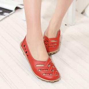  睿智贝儿童鞋 新款真皮女童鞋 韩版镂空包头凉鞋大童鞋