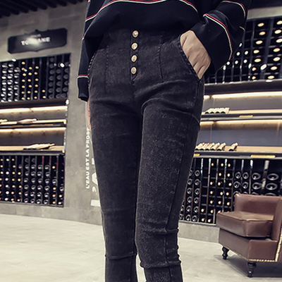 大码仿牛仔打底裤秋款外穿 胖mm200斤高腰胖