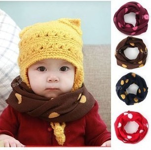 T094 Dot scarf baby minors of both sexes scarf baby Collar baby keep warm Knitting Wool Collar 80gin the Children/Baby/Family fitted , Hat/Muffler/Masks/Gloves/Earmuffs/Booties , Muffler category - from Buy2taobao.com to provide professional Taobao agent buy service