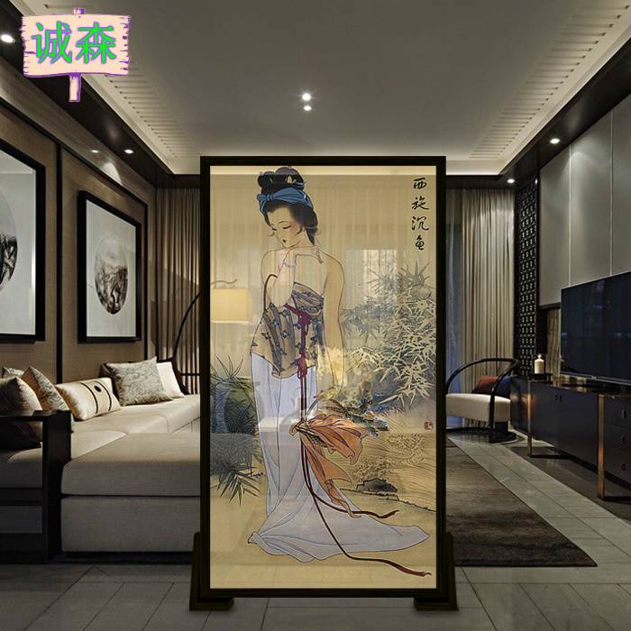 屏风新中式实木隔断客厅餐厅半透小屏风简约现代客厅风水玄关座屏在类目 住宅家具, 屏风/花窗, 座屏中 - 来自Buy2taobao.com提供专业的淘宝代购服务