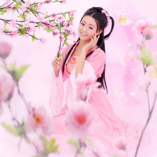 Seven fairy costume clothing, clothing Chinese clothes guzheng performance Studio photo of the Tang dynasty in ancient dress flowy chiffon skirt