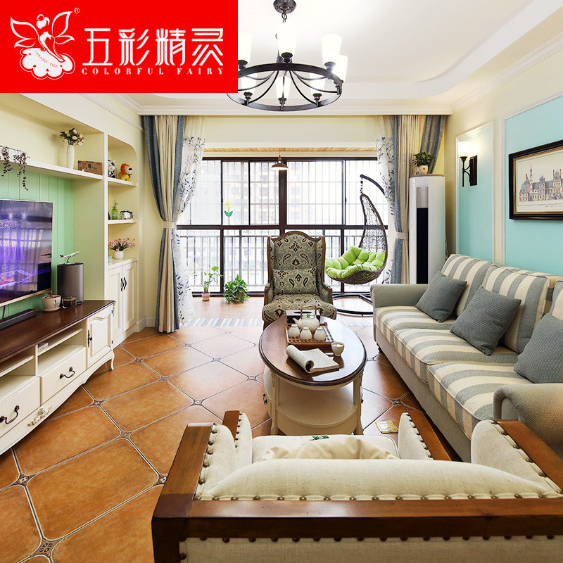 Multicolored Wizard Antique brick Tile a living room Angle brick Motif floor tile Corner flower ceramics ceramic tile 75x75in the Decoration main material , Ceramic tile , Tile decorative accessories , Motif category - from Buy2taobao.com to provide professional Taobao agent buy service