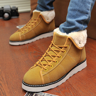  复古马丁靴军靴男靴子冬季时尚靴男士高帮长筒靴韩版潮流双层皮靴