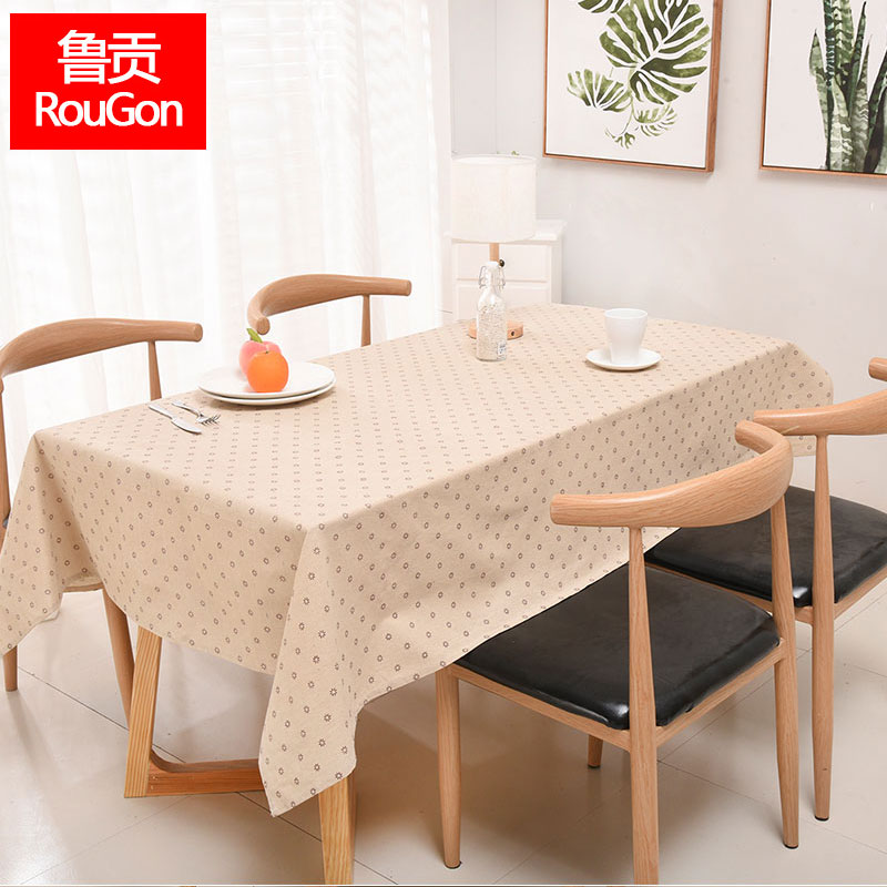 鲁贡简约现代文艺方格子茶几餐桌布艺田园棉麻长方形桌布小雏菊|ruв категории домашний ткань, скатерть, скатерть/бегун/столы и стулья рукав/обивка - от Buy2taobao.com для оказания профессиональной услуги покупки агента Taobao