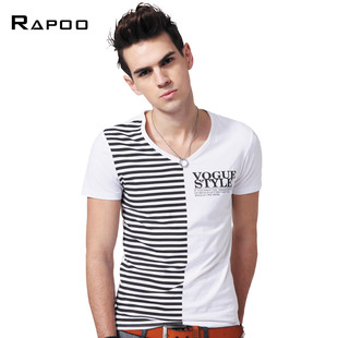  【RAPOO】夏装新款t恤男短袖 修身韩版男士t恤 潮流男装衣服
