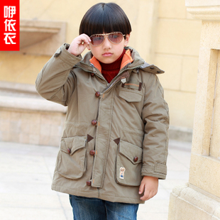  童装冬装 新款韩版 男童儿童 加厚假2件套棉衣棉袄外套 棉风衣