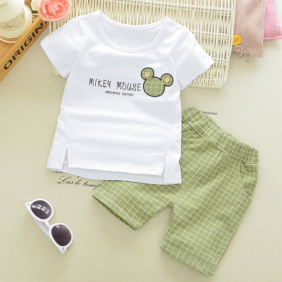 男宝宝夏装2017新款儿童衣服两件套1-2-3-4岁男童夏天纯棉T恤短裤