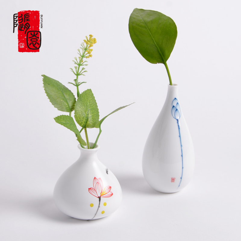随园插花花器禅意日式陶瓷小花瓶干花花道摆件创意功夫茶具配件|ruв категории посуда, чайный сервиз, Садо/ноль - от Buy2taobao.com для оказания профессиональной услуги покупки агента Taobao
