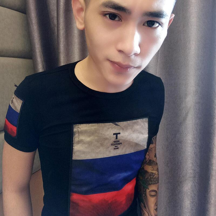 Fast Sensation Same item Short sleeved spirit Guy Slim T-shirt Metrosexual young people who neither work nor go to school half sleeve Korean small shirtin the Men's clothing, T-shirt category - from Buy2taobao.com to provide professional Taobao agent buy service
