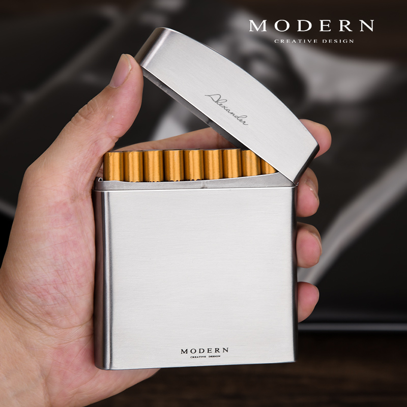 Germany Modern Stainless steel Portable originality Metal Cigarette case Cigarette case ultrathin Cigarette case 20 Sticksin the ZIPPO/Swiss Army Knife/Glasses , Smoking , Cigarette case category - from Buy2taobao.com to provide professional Taobao agent buy service