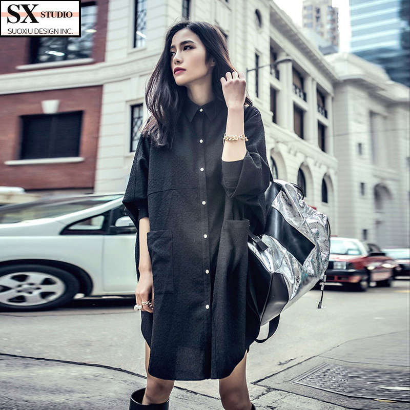 2019新款春款女装欧洲站欧货洋气时尚韩版港味港风长衬衫裙潮人馆|ruв категории Женская одежда, рубашка - от Buy2taobao.com для оказания профессиональной услуги покупки агента Taobao