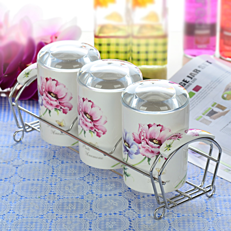 SURKR韩国进口家居用品陶瓷调料瓶调料罐厨房用具 3P SURKR韩国进口家居用品陶瓷调料瓶调料罐厨房用具 3P