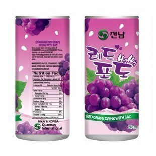 T2韩国进口食品 全南水果饮料 红葡萄果汁 大果肉 240ml 15听/箱 T2韩国进口食品 全南水果饮料 红葡萄果汁 大果肉 240ml 15听/箱