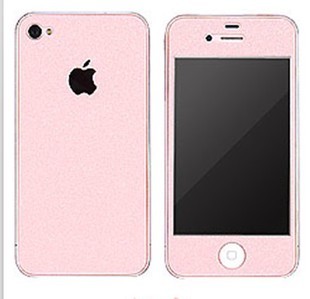 热卖新款iphone4s光面膜苹果5贴膜彩色闪粉全身贴手机膜包邮