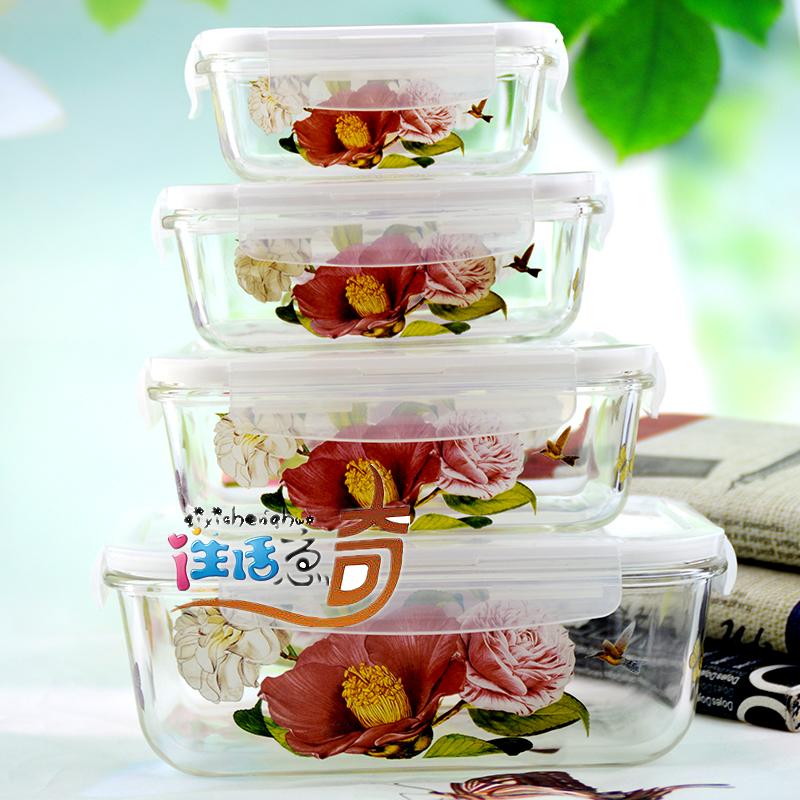 the republic of korea Imported Crisper Glass Microwave Oven Lunch box rectangle Sealed box Portable food Bento Box Fruit boxin the Tableware , Fresh container/Fresh Containers , Crisper category - from Buy2taobao.com to provide professional Taobao agent buy service