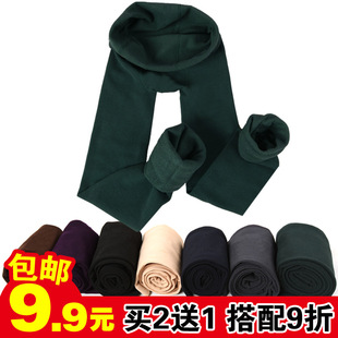  包邮秋冬季女装韩版显瘦保暖加绒厚女士安全九分打底裤袜子282021
