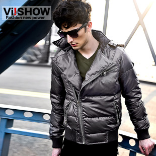  viishow男士羽绒服男短款 新品欧美风加厚修身冬上衣秋冬男装外套
