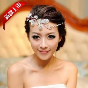  新娘皇冠蝴蝶结新娘头饰婚纱礼服发饰韩式古典水钻小饰品结婚头花
