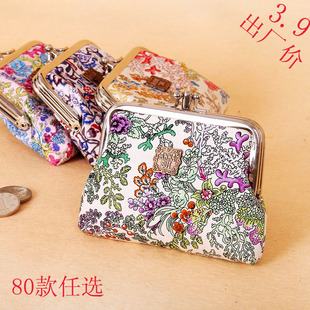  夏季新款民族风布艺女式零钱包女士休闲钥匙包女款卡包青花瓷