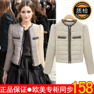  冬装新款 欧美棉袄女装加厚棉服修身大码棉衣短款小香风外套