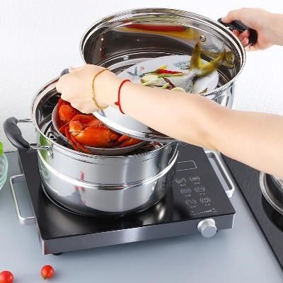 Soup pot steamer double-deck Electromagnetic furnace Hot Pot dormitory double-deck Iron pot Handle steamer Super large Compartmentin the Kitchen/Cooking utensils , Cooking utensils , Cookware/Pot/Kettle , Steamer category - from Buy2taobao.com to provide professional Taobao agent buy service
