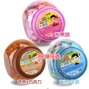  不二家棒棒糖桶装牛奶味/巧克力奶茶味/水果味 3口味任选 60支装